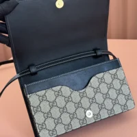Gucci Women GG Emblem Mini Shoulder Bag-Black 820688FAD6L9741 (1)