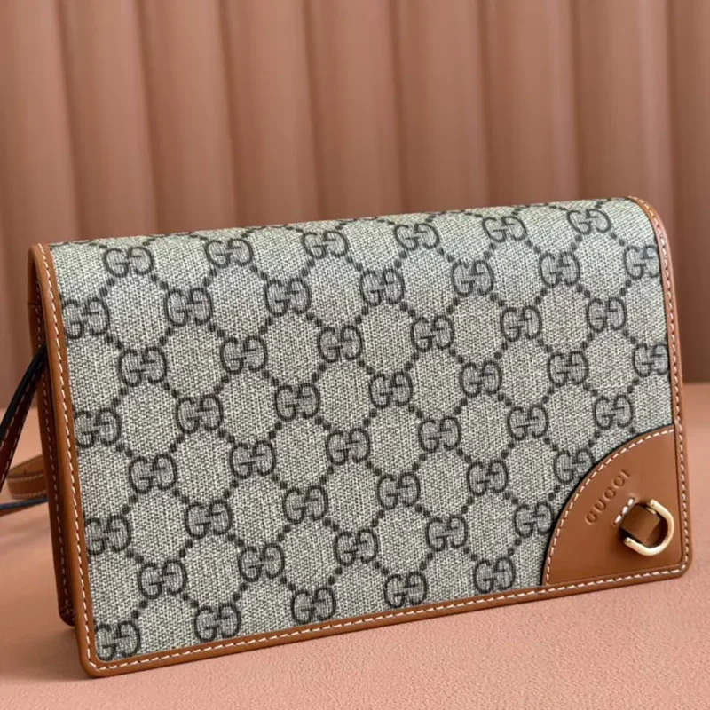 Gucci Women GG Emblem Mini Shoulder Bag-Brown 820688FAD6L9758