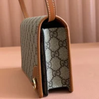 Gucci Women GG Emblem Mini Shoulder Bag-Brown 820688FAD6L9758 (1)