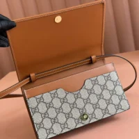 Gucci Women GG Emblem Mini Shoulder Bag-Brown 820688FAD6L9758 (1)