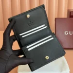 Gucci Women GG Emblem Mini Wallet-Black 820692FAD6L9741