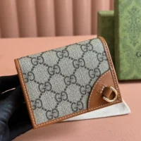 Gucci Women GG Emblem Mini Wallet-Brown 820692FAD6L9758 (1)