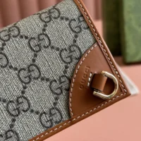 Gucci Women GG Emblem Mini Wallet-Brown 820692FAD6L9758 (1)