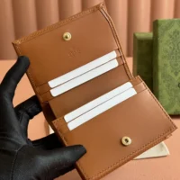Gucci Women GG Emblem Mini Wallet-Brown 820692FAD6L9758 (1)