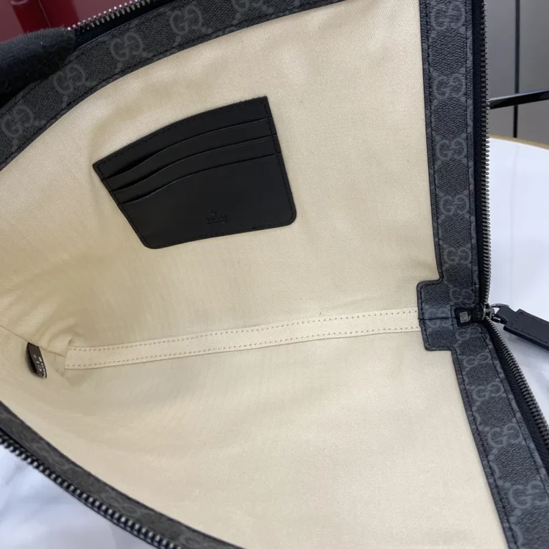 Gucci Women GG Emblem Small Business Case-Black 821156FAD6M1000