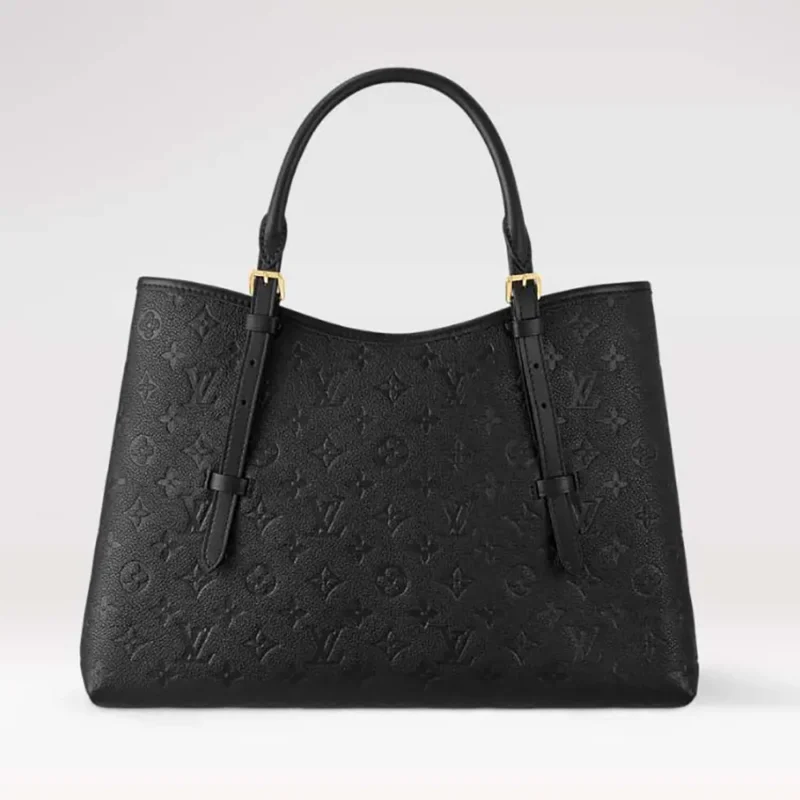 Louis Vuitton LV Women Babylone Tote MM in Cowhide-leather Trim-Black M47185