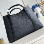 Louis Vuitton LV Women Babylone Tote MM in Cowhide-leather Trim-Black M47185