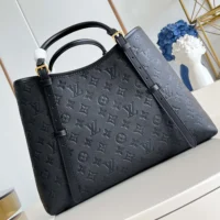 Louis Vuitton LV Women Babylone Tote MM in Cowhide-leather Trim-Black M47185 (1)