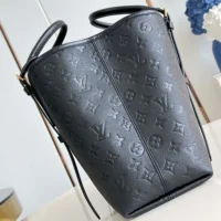 Louis Vuitton LV Women Babylone Tote MM in Cowhide-leather Trim-Black M47185 (1)
