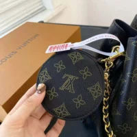 Louis Vuitton LV Women Bella Bucket Bag in Mahina Calfskin Leather-Black (1)