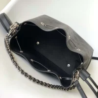 Louis Vuitton LV Women Bella Bucket Bag in Mahina Calfskin Leather-Black M57070 (1)