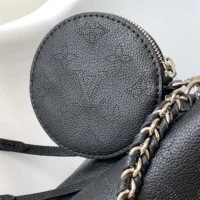 Louis Vuitton LV Women Bella Bucket Bag in Mahina Calfskin Leather-Black M57070 (1)