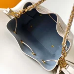 Louis Vuitton LV Women Bella Bucket Bag in Mahina Calfskin Leather-Brume Gray M12125