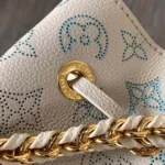 Louis Vuitton LV Women Bella Bucket Bag in Mahina Calfskin Leather-Brume Gray M12125