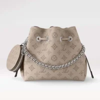 Louis Vuitton LV Women Bella Bucket Bag in Mahina Calfskin Leather-Gray M57201 (1)