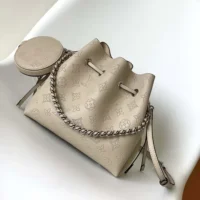 Louis Vuitton LV Women Bella Bucket Bag in Mahina Calfskin Leather-Gray M57201 (1)