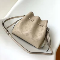 Louis Vuitton LV Women Bella Bucket Bag in Mahina Calfskin Leather-Gray M57201 (1)