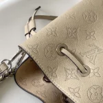 Louis Vuitton LV Women Bella Bucket Bag in Mahina Calfskin Leather-Gray M57201