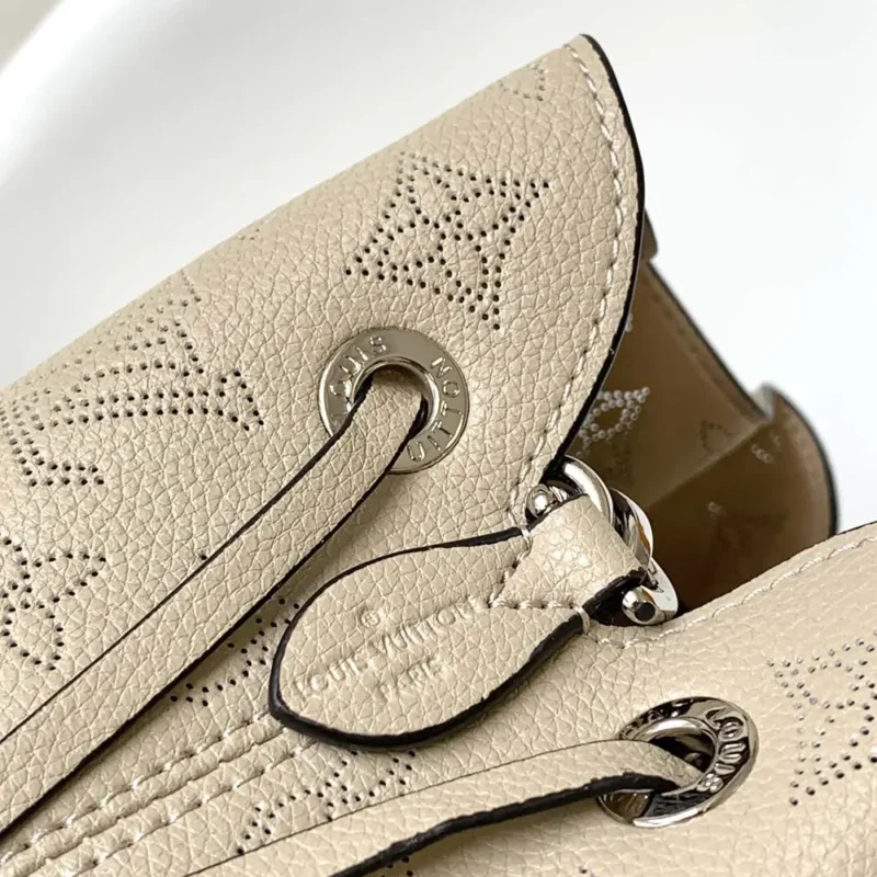 Louis Vuitton LV Women Bella Bucket Bag in Mahina Calfskin Leather-Gray M57201