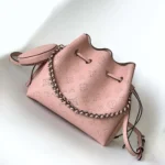 Louis Vuitton LV Women Bella Bucket Bag in Mahina Calfskin Leather-Pink