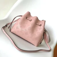 Louis Vuitton LV Women Bella Bucket Bag in Mahina Calfskin Leather-Pink (1)