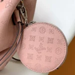 Louis Vuitton LV Women Bella Bucket Bag in Mahina Calfskin Leather-Pink