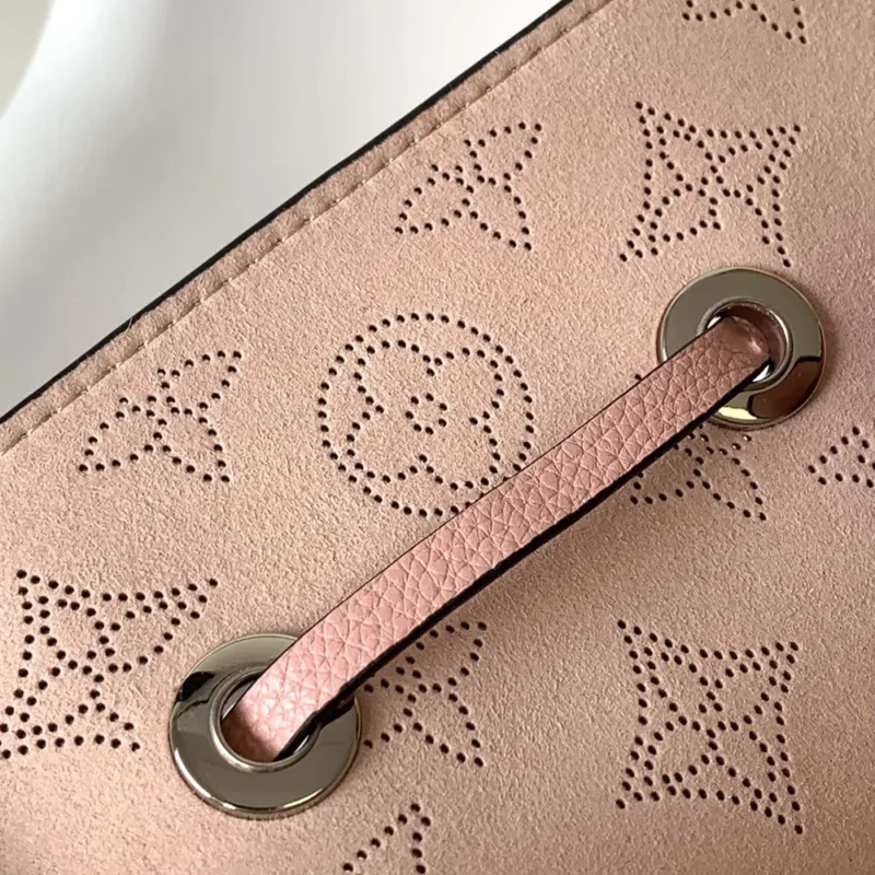 Louis Vuitton LV Women Bella Bucket Bag in Mahina Calfskin Leather-Pink