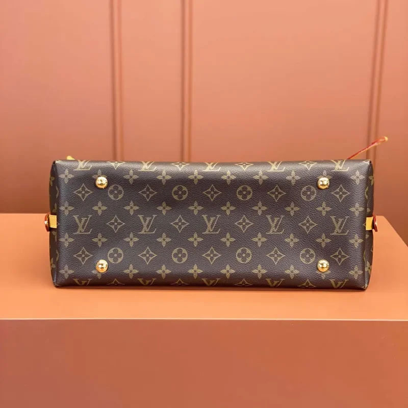 Louis Vuitton LV Women CarryAll MM Aged Natural Cowhide Leather Trim M46197
