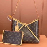 Louis Vuitton LV Women CarryAll PM in Aged Natural Cowhide Leather Trim M46203 (1)