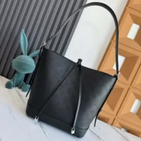 Louis Vuitton LV Women Flore Perforated Mahina Calfskin Leather-Black M12139 (1)