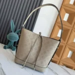 Louis Vuitton LV Women Flore Perforated Mahina Calfskin Leather-Gray M12140