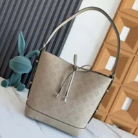 Louis Vuitton LV Women Flore Perforated Mahina Calfskin Leather-Gray M12140 (1)