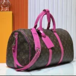 Louis Vuitton LV Women Keepall Bandoulière 45 in Cowhide-leather Trim-Pink