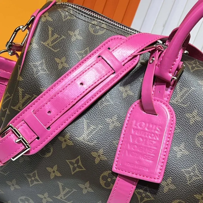 Louis Vuitton LV Women Keepall Bandoulière 45 in Cowhide-leather Trim-Pink