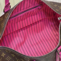 Louis Vuitton LV Women Keepall Bandoulière 45 in Cowhide-leather Trim-Pink (1)