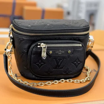 Louis Vuitton LV Women Mini Bumbag in Cowhide-leather Trim-Black M46917