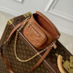 Louis Vuitton LV Women Mini Bumbag in Cowhide-leather Trim-Brown M12753