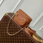 Louis Vuitton LV Women Mini Bumbag in Cowhide-leather Trim-Brown M12753