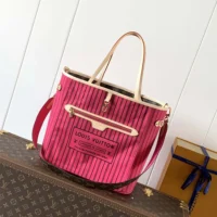 Louis Vuitton LV Women Neverfull Bandoulière Inside Out MM-Pink M12257 (1)