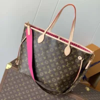 Louis Vuitton LV Women Neverfull Bandoulière Inside Out MM-Pink M12257 (1)