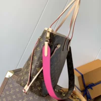 Louis Vuitton LV Women Neverfull Bandoulière Inside Out MM-Pink M12257 (1)