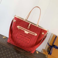 Louis Vuitton LV Women Neverfull Bandoulière Inside Out MM-Red M12096 (1)