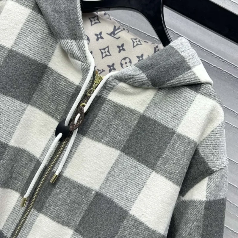 Louis Vuitton Men Double Face Check Zip-Up Jacket 1AGPEP