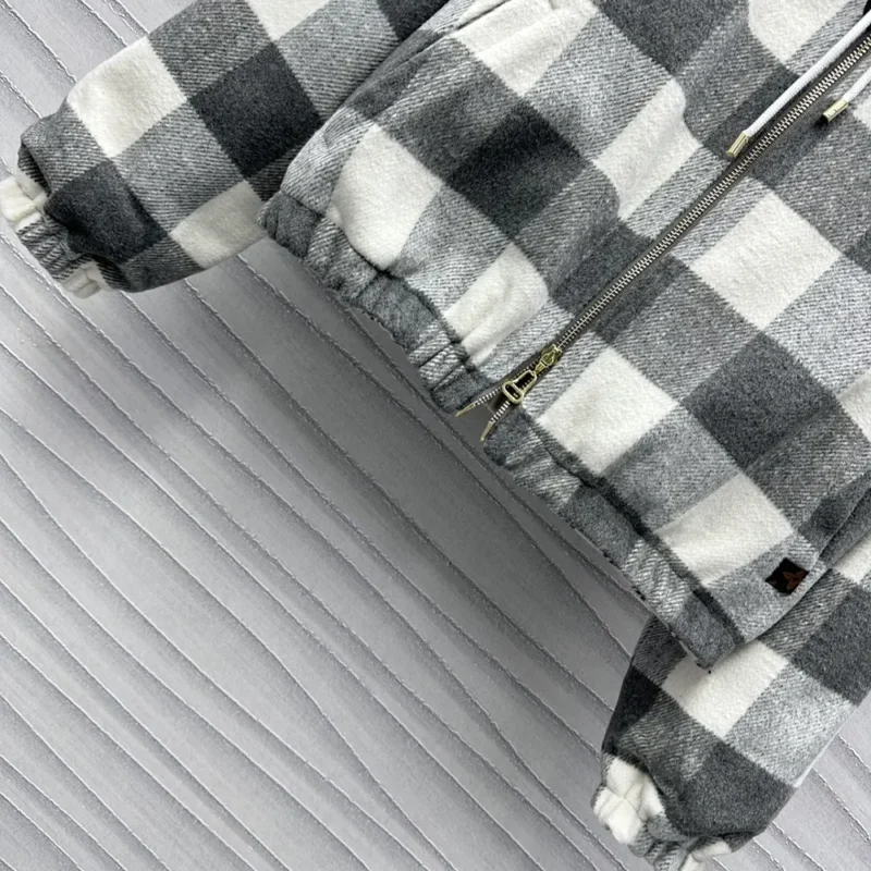 Louis Vuitton Men Double Face Check Zip-Up Jacket 1AGPEP