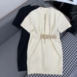 Louis Vuitton Women Belted Crepe T-Shirt Dress 1AGOO8