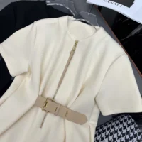 Louis Vuitton Women Belted Crepe T-Shirt Dress 1AGOO8 (1)