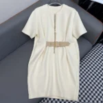 Louis Vuitton Women Belted Crepe T-Shirt Dress 1AGOO8