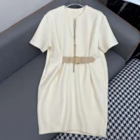 Louis Vuitton Women Belted Crepe T-Shirt Dress 1AGOO8 (1)