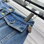 Louis Vuitton Women Button Front Denim Mini Skirt 1AGOTP