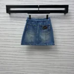 Louis Vuitton Women Button Front Denim Mini Skirt 1AGOTP